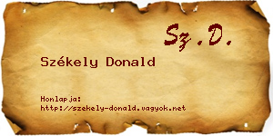 Székely Donald névjegykártya