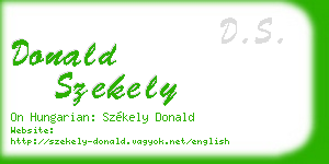 donald szekely business card